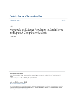 Monopoly and Merger Regulation in South Korea and Japan: A