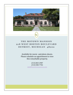 THE MOTOWN MANSION 918 WEST BOSTON BOULEVARD