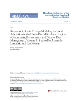 Climate Change Modeling for Local Adaptation in the Hindu Kush