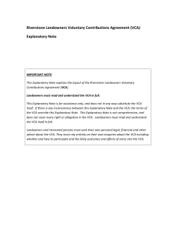 Riverstone Landowners Voluntary Contributions Agreement (VCA