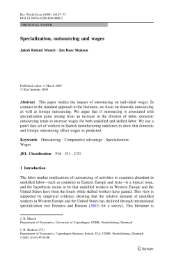 Specialization, outsourcing and wages