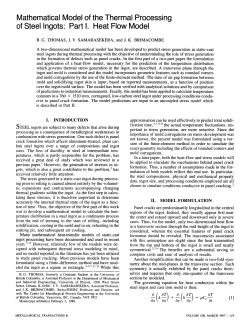 Mathematical model of the thermal processing of steel ingots: Part I