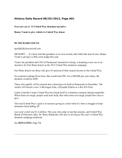 Hickory Daily Record 08/03/2012, Page A01 Free new car is `13