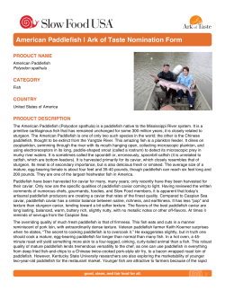 Nomination Form American Paddlefish