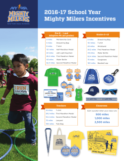2016-17 School Year Mighty Milers Incentives