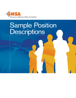 Sample Position Descriptions - Governors Highway Safety Association