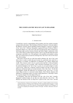 the courts and the `rule of law` in singapore - NUS