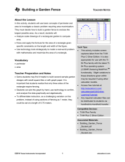 Building a Garden Fence - TI Education