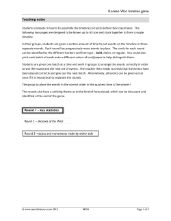 Korean War timeline game Teaching notes