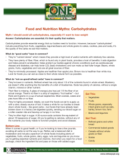 Food and Nutrition Myths: Carbohydrates