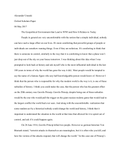 Alexander Urasaki Oxford Scholars Paper 04 May 2017 The