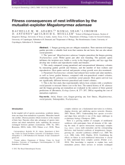 Fitness consequences of nest infiltration by the mutualistexploiter