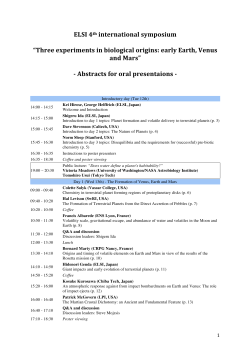 Abstracts for oral presentaions