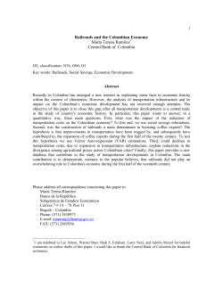 Railroads and the Colombian Economy Mar&iacute;a Teresa Ram&iacute;rez