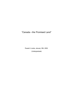 Canada—the Promised Land
