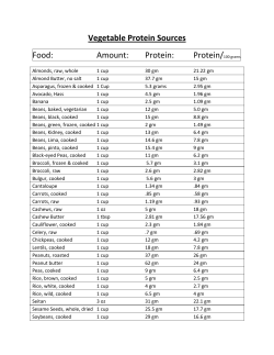 Sources of Vegetable Protein
