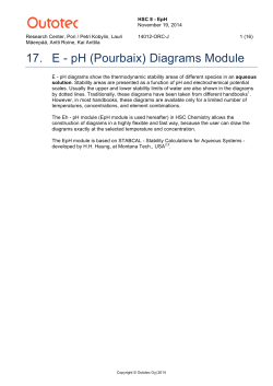 Eh - pH - Diagrams