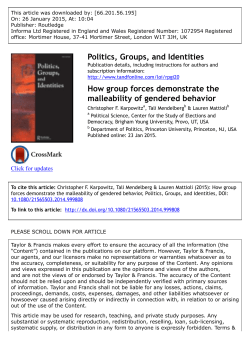 How group forces demonstrate the malleability of gendered behavior