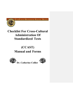 STANDARDIZED TEST MODIFICATION CHECKLIST