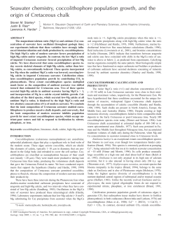 Seawater chemistry, coccolithophore population growth, and the