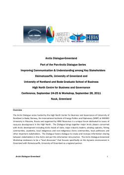 Arctic Dialogue-Greenland Part of the Pan