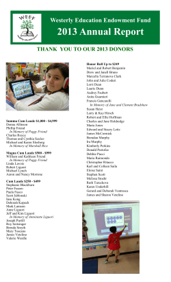 2013 Annual Report - Westerly Education Endowment Fund