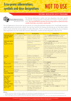 error-prone abbreviations, symbols and dose designations