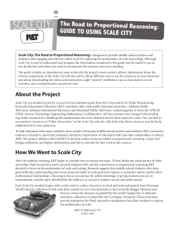 SCALE CITY The Road to Proportional Reasoning: GUIDE TO
