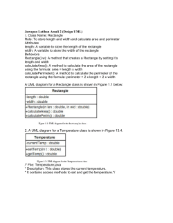 Jawapan Latihan Amali 2 (Design UML) 1. Class Name: Rectangle