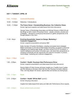 2017 Innovation Summit Agenda
