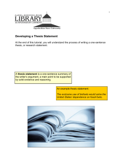 Developing a Thesis Statement