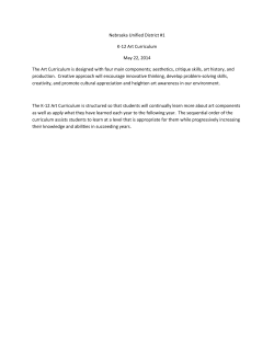 Nebraska Unified District #1 K-12 Art Curriculum May 22, 2014 The