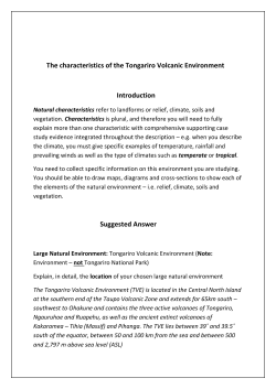 The characteristics of the Tongariro Volcanic Environment