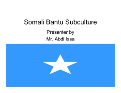 Somali Bantu Subculture - Somali Studies for Educators