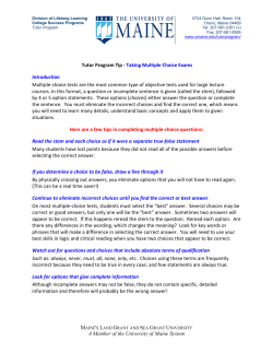 Taking Multiple Choice Exams