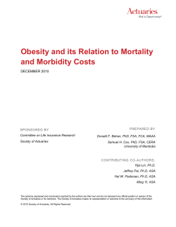 Obesity and its Relation to Mortality Costs Report