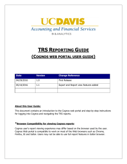 IBM Cognos portal user guide