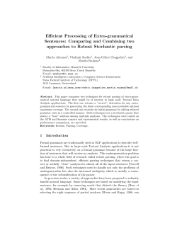 Efficient Processing of Extra-grammatical Sentences: Comparing