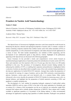 Frontiers in Nucleic Acid Nanotechnology