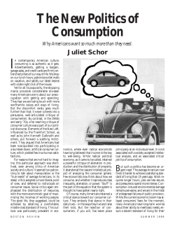 The New Politics of Consumption - UNC