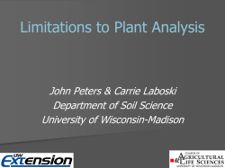 Limitations to Plant Analysis