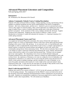 AP Literature Syllabus 2016-2017 - Ankeny Community School District