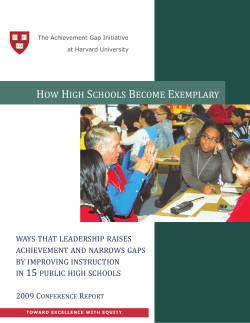 How High Schools Become Exemplary
