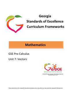 Pre-Calculus Unit 7: Vectors