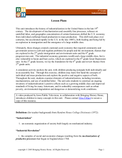 Lesson Plans - Bringing History Home