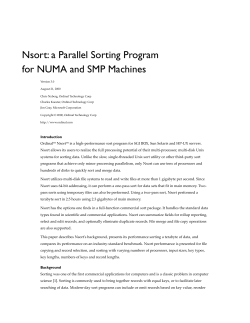 Nsort: a Parallel Sorting Program for NUMA and SMP Machines