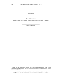 Eve of Destruction: Implementing Arms Control Treaty Obligations to