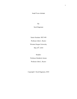 Small Town Attitude - Western Oregon University