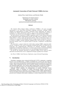 Automatic Generation of Fault-Tolerant CORBA-Services