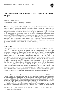 Marginalization and Resistance: The Plight of the Nuba People